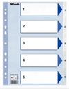 Esselte registre PP 1:5  A4, HVID, m/karton forblad